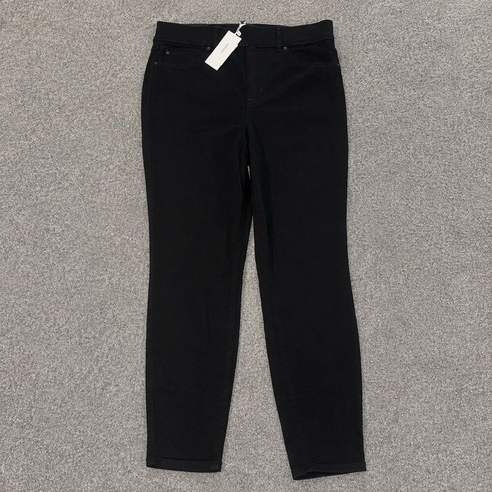 SPANX Ankle Skinny Jeans Womens XL Black Pull On High Rise Stretch Denim NWT - Picture 2 of 9